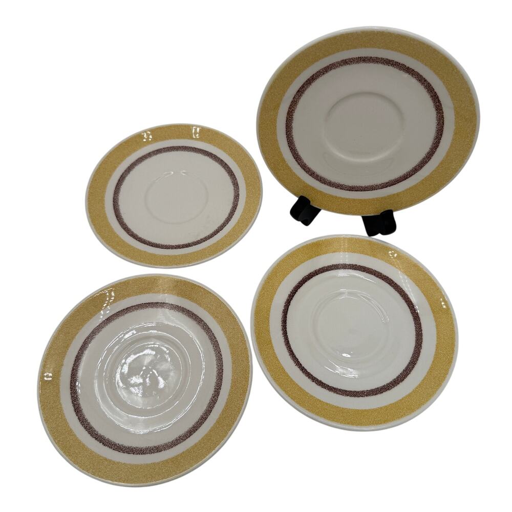 Set of 8 Vintage "Yellow Star" Saucers by Taylor Smith Taylor (TST)